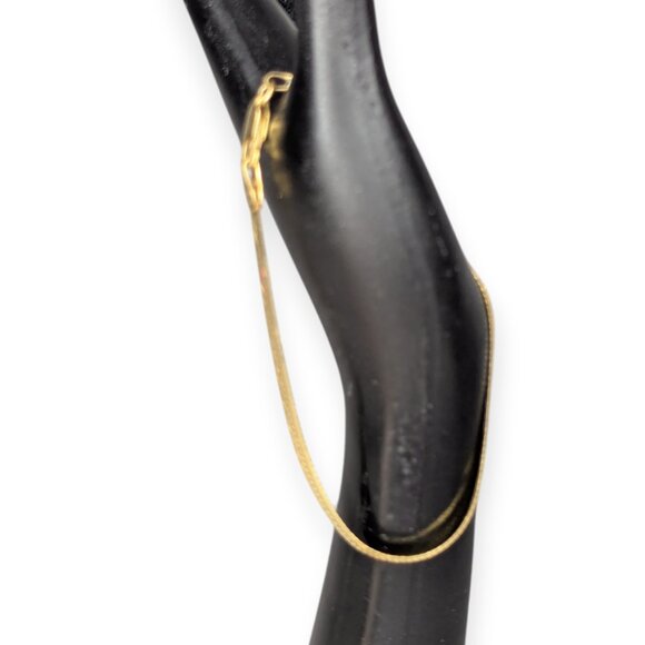 Vintage Milor Italy 14k Gold Herringbone Bracelet 8" w/Lobster Claw Clasp Signed - Picture 2 of 15